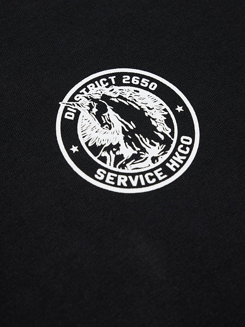 Футболка OFFICER PRINTED OVERSIZED (размер M, цвет Черный)