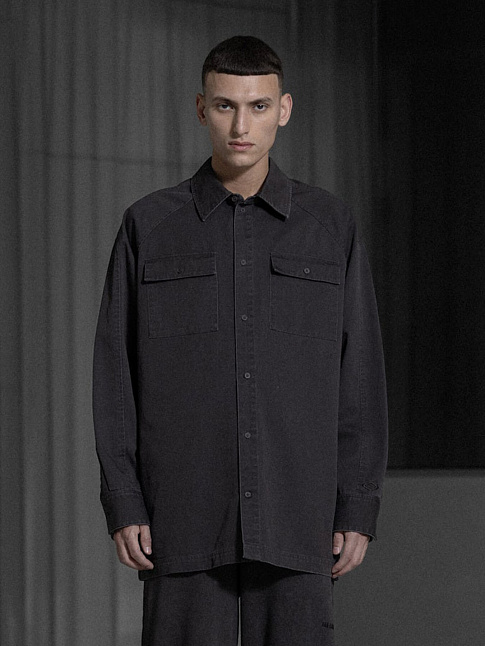 Рубашка OVERSIZED WASHED (размер L, цвет Темно-серый)