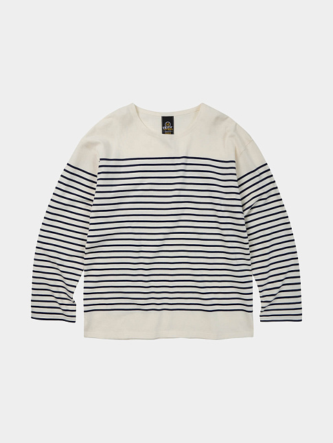 Лонгслив PATCH STRIPE BOAT NECK 004 (размер M, цвет Бежевый)