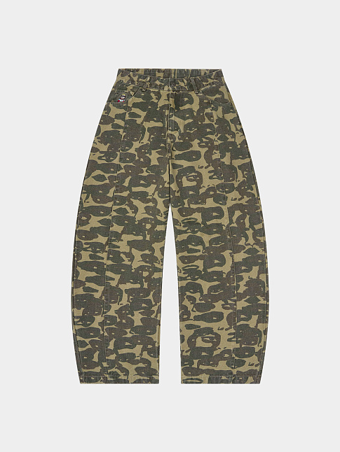 Джинсы FACE CAMO WIDE LEG (размер L, цвет Зеленый)