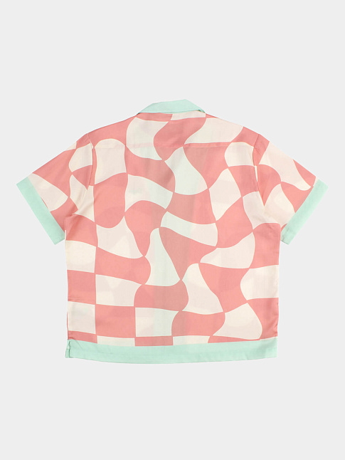 Рубашка LOGO СHECKERED (размер S, цвет Розовый-Зеленый)