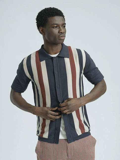 Рубашка VELZY SIMPLE STRIPE (размер XL, цвет Синий)