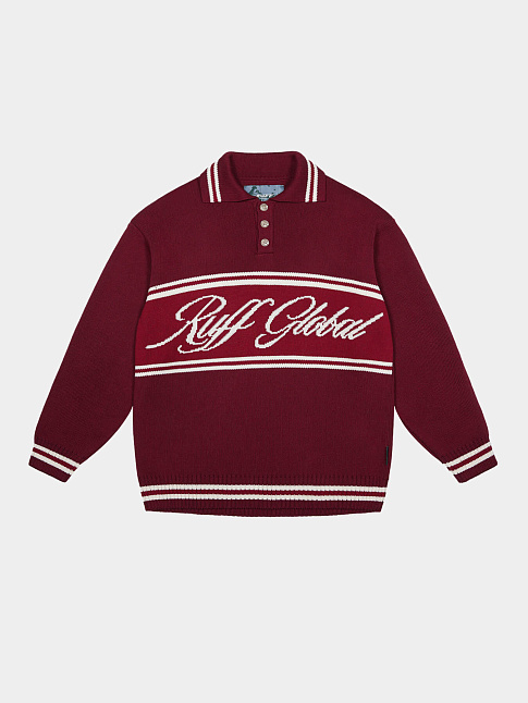 Вязаное поло (размер S, цвет Бордовый)