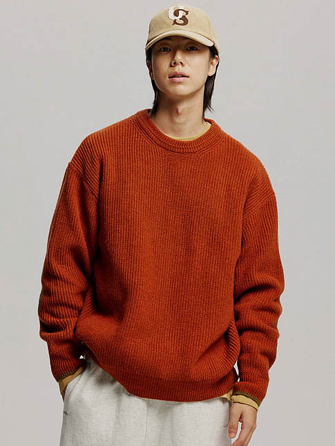 Свитер PATCH ROUND (размер L, цвет Бордовый)