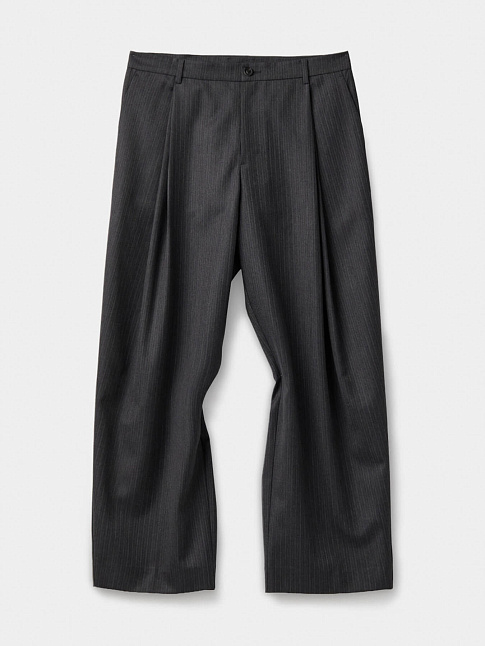 Брюки STRIPE WOOL BLEND PLEATED (размер M, цвет Темно-серый)