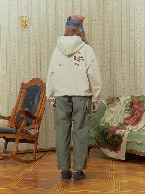 Худи LOGO MESS (размер S, цвет Бежевый)