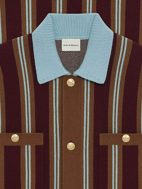 Кардиган VESTE MAILLE RAYEE (размер L, цвет Бордовый)