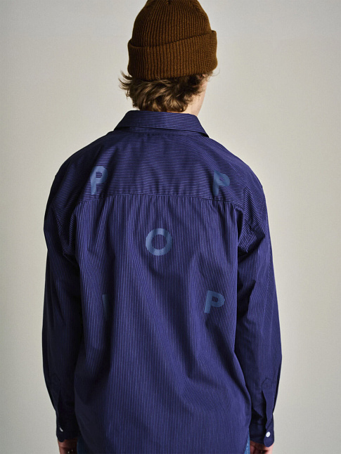 Рубашка STRIPED LOGO (размер XL, цвет Синий)