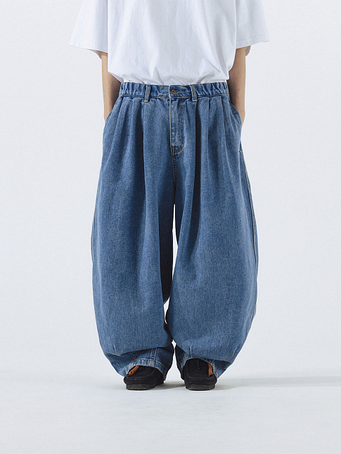 Брюки STONE VINTAGE DENIM BALLOON (размер L, цвет Голубой)