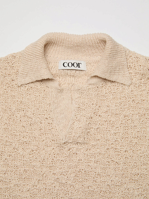 Свитер CROCHET COLLAR (размер M, цвет Бежевый)