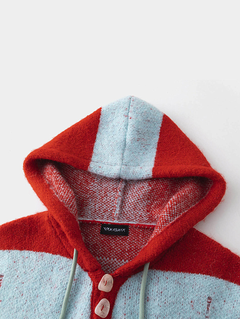 Джемпер STRIPES HOOD (размер L, цвет Красный-Голубой)