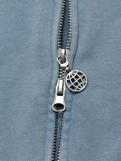 Худи WASHED OG APPLIQUE ZIP-UP (размер L, цвет Голубой)