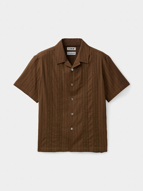 Рубашка GUAYABERA TAPE HALF (размер M, цвет Коричневый)