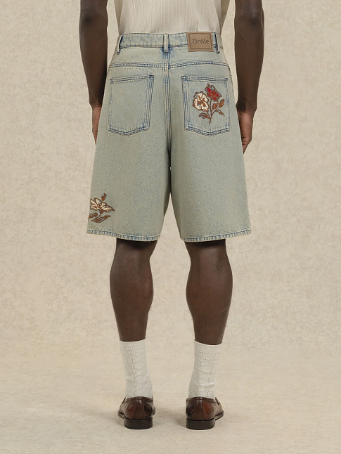 Шорты JEAN DUSTY BRODE FLEURS (размер XL, цвет Голубой)