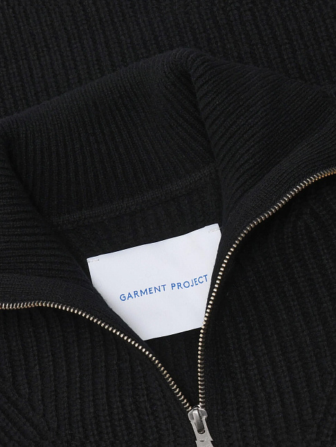 Свитер HALF ZIP WOOL (размер S, цвет Черный)
