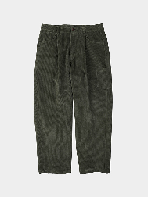 Брюки CORDUROY WIDE ONE TUCK (размер M, цвет Зеленый)