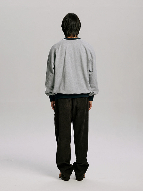 Брюки CORDUROY WIDE ONE TUCK (размер L, цвет Темно-серый)