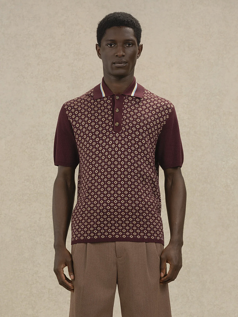 Поло MAILLE JACQUARD CRAVATE (размер M, цвет Красный)