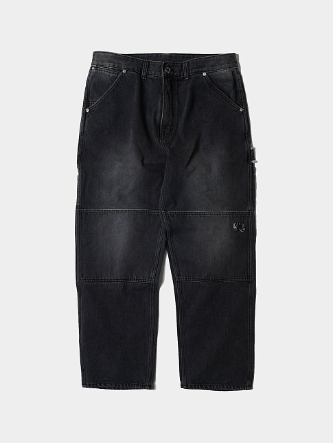 Джинсы WASHED DENIM DOUBLE KNEE (размер M, цвет Черный)