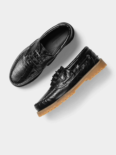 Ботинки OLLIE BOAT SHOE (размер 40, цвет Черный)