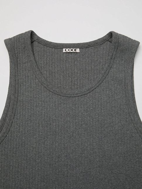 Майка SCOOP-NECK RIBBED (размер L, цвет Серый)