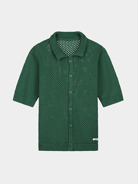 Рубашка CROCHET KNIT BUTTON (размер 3XL, цвет Зеленый)