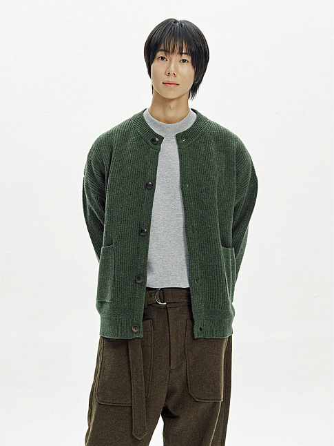 Кардиган HEAVY WOOL ROUND (размер M, цвет Зеленый)