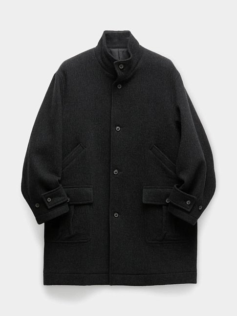 Пальто CASHMERE BLEND STAND COLLAR (размер M, цвет Темно-серый)