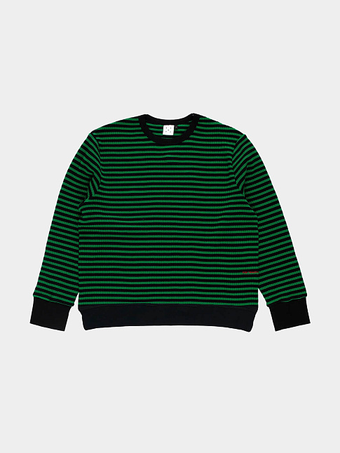 Свитер STRIPED WAFFLE (размер XL, цвет Черный-Зеленый)