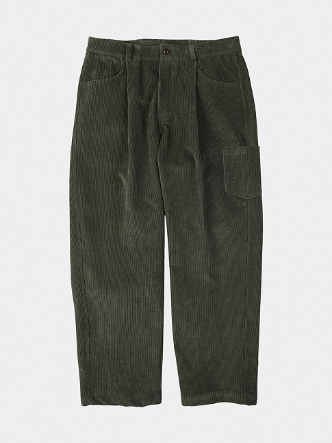 Брюки CORDUROY WIDE ONE TUCK (размер L, цвет Зеленый)