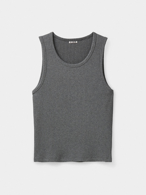 Майка SCOOP-NECK RIBBED (размер L, цвет Серый)