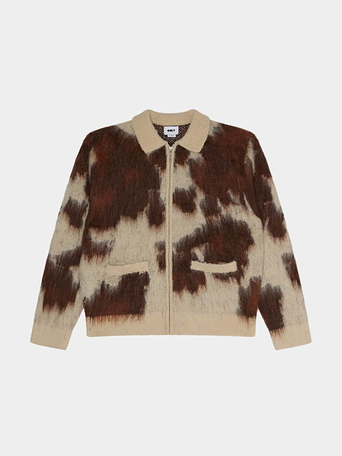 Свитер COW PATTERN ZIP (размер L, цвет Разноцветный)