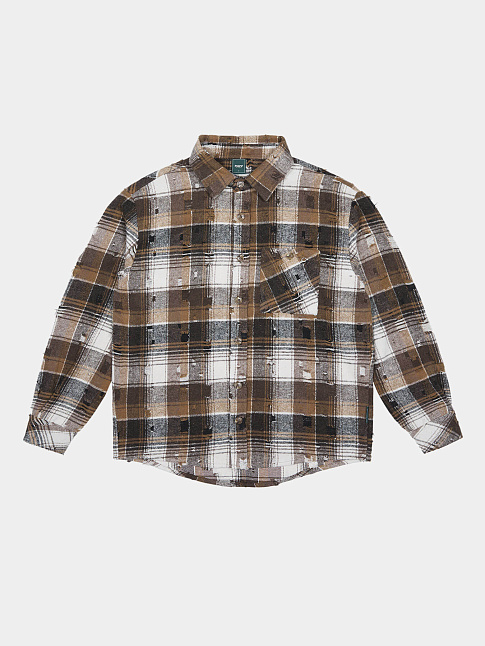 Фланелевая рубашка (размер XL, цвет Коричневый)