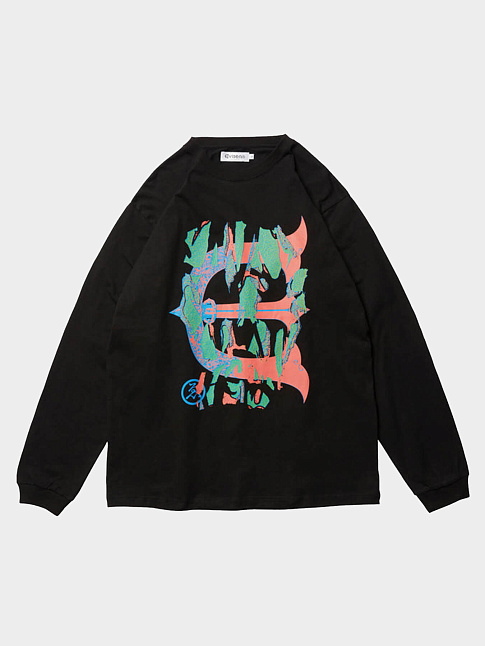Лонгслив SKULL CAMO LOGO (размер XL, цвет Черный)