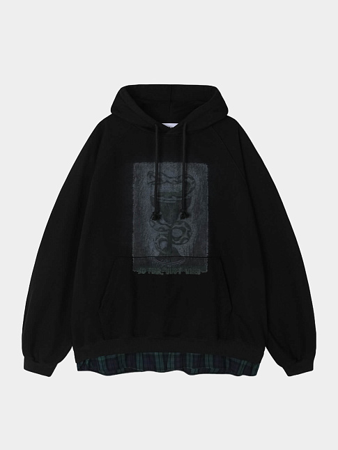 Худи SNAKE PRINT SHIRT LAYERED (размер M, цвет Черный)