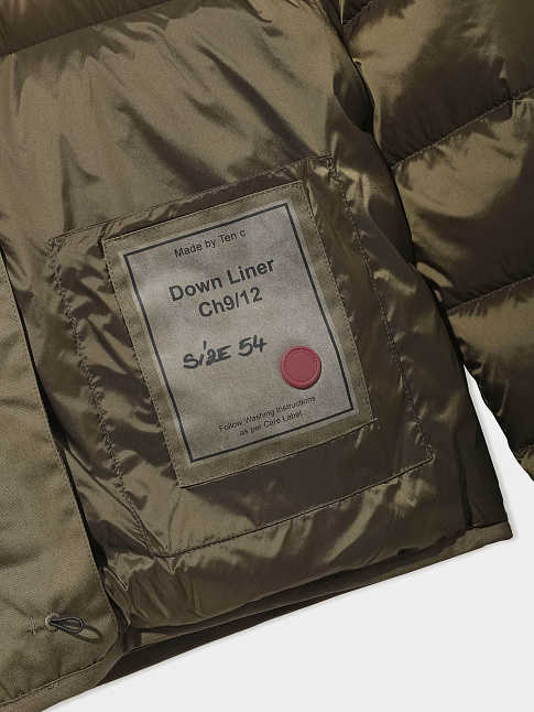 Пуховик DOWN LINER HOODED (размер 54, цвет Темно-зеленый)