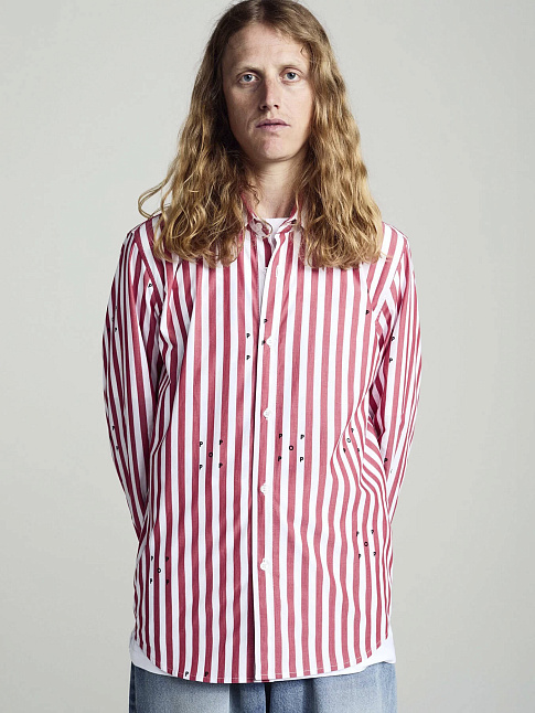 Рубашка LOGOS STRIPE (размер XL, цвет Красный-Белый)