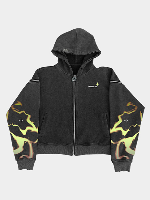 Худи зип со съемными рукавами (размер M, цвет Серый)