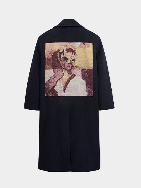 Пальто JAQUARDED PATCHES WOOL (размер M, цвет Синий)