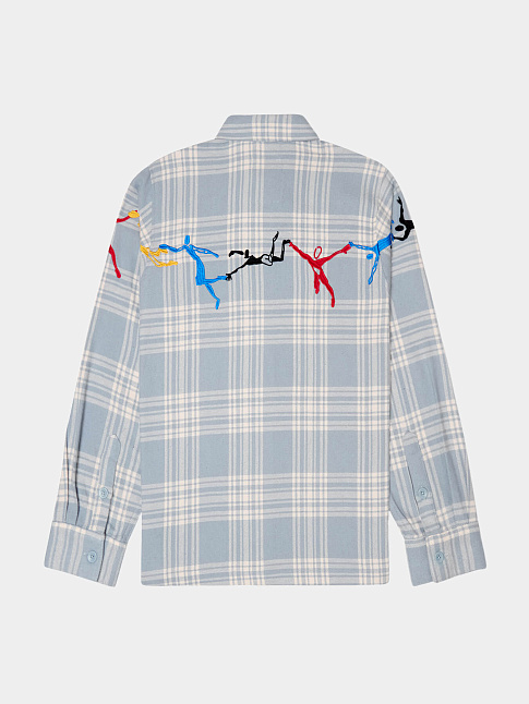Рубашка EMBROIDERED SWINGING FIGURES (размер XXL, цвет Голубой)
