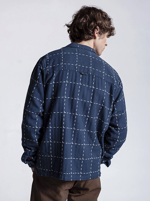 Рубашка VELOSO EMBROIDERY CHECK (размер M, цвет Синий)