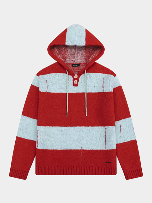 Джемпер STRIPES HOOD (размер L, цвет Красный-Голубой)