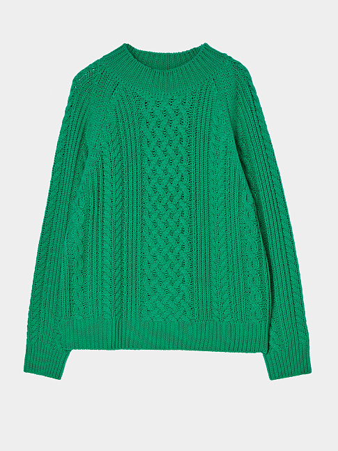 Свитер FISHERMAN CABLE (размер M, цвет GREEN)