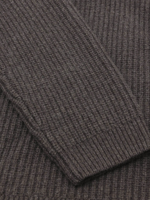 Свитер HALF ZIP WOOL (размер M, цвет Темно-коричневый)