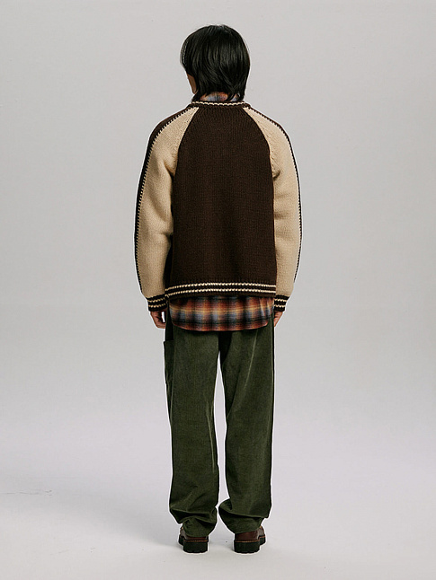 Кардиган WOOL VARSITY ZIPUP (размер XL, цвет Коричневый)