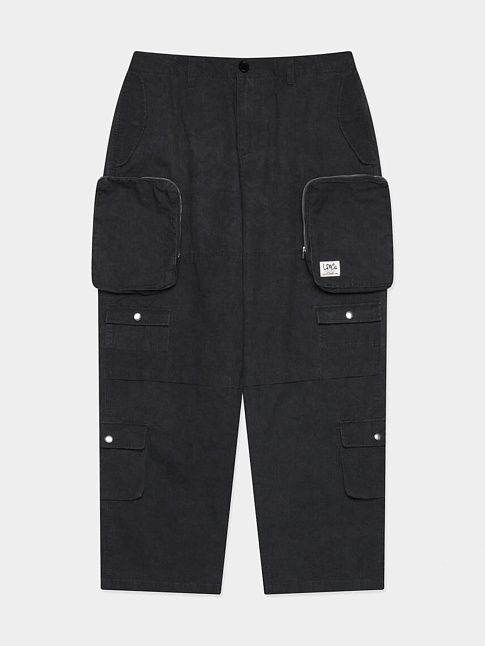 Брюки PIGMENT DYED MULTI CARGO WIDE (размер S, цвет Черный)