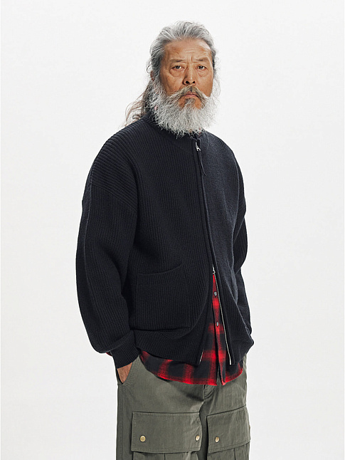 Кардиган WOOL DECK ZIPUP (размер L, цвет Черный)