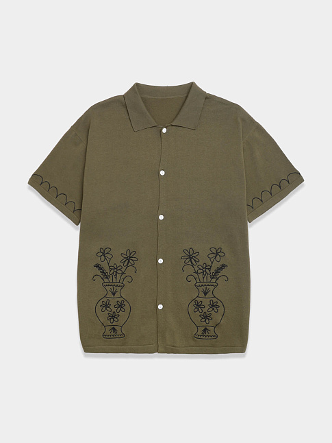 Рубашка S/S KNITTED VASE (размер M, цвет Зеленый)