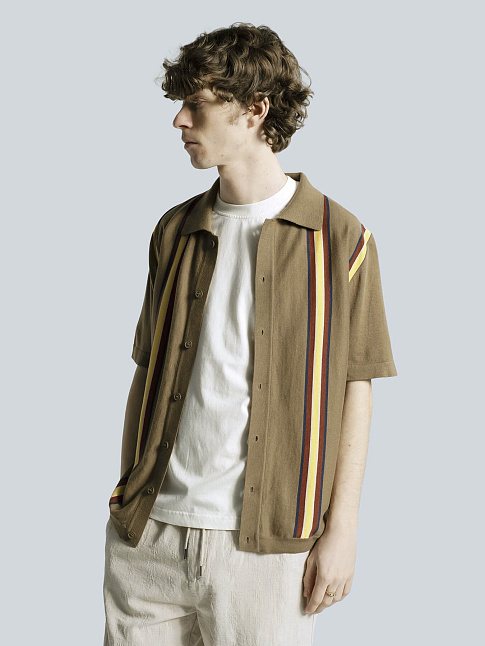 Рубашка VELZY CANOPY STRIPE (размер XL, цвет Коричневый)
