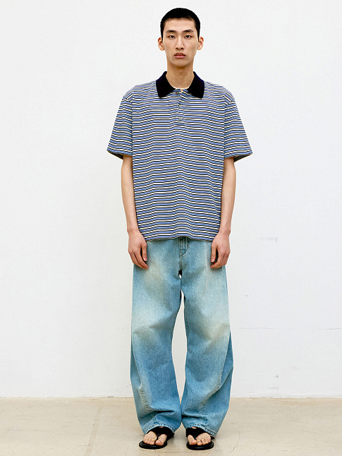 Поло MULTI-PIN STRIPE (размер M, цвет Голубой)